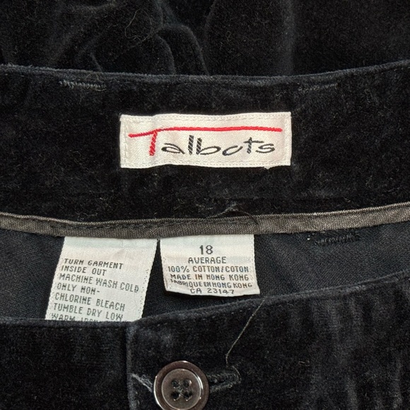 Talbots Black Velvet Pants - Picture 3 of 3